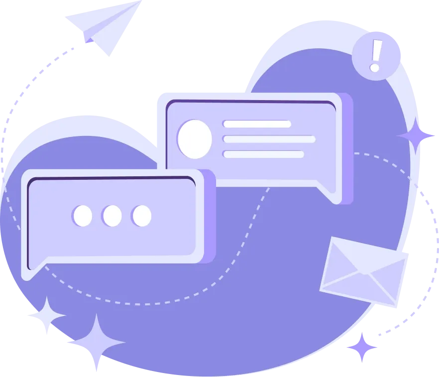 Bulles de discussion représentant des messages envoyés