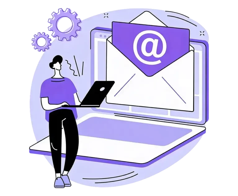 person using laptop sending email message