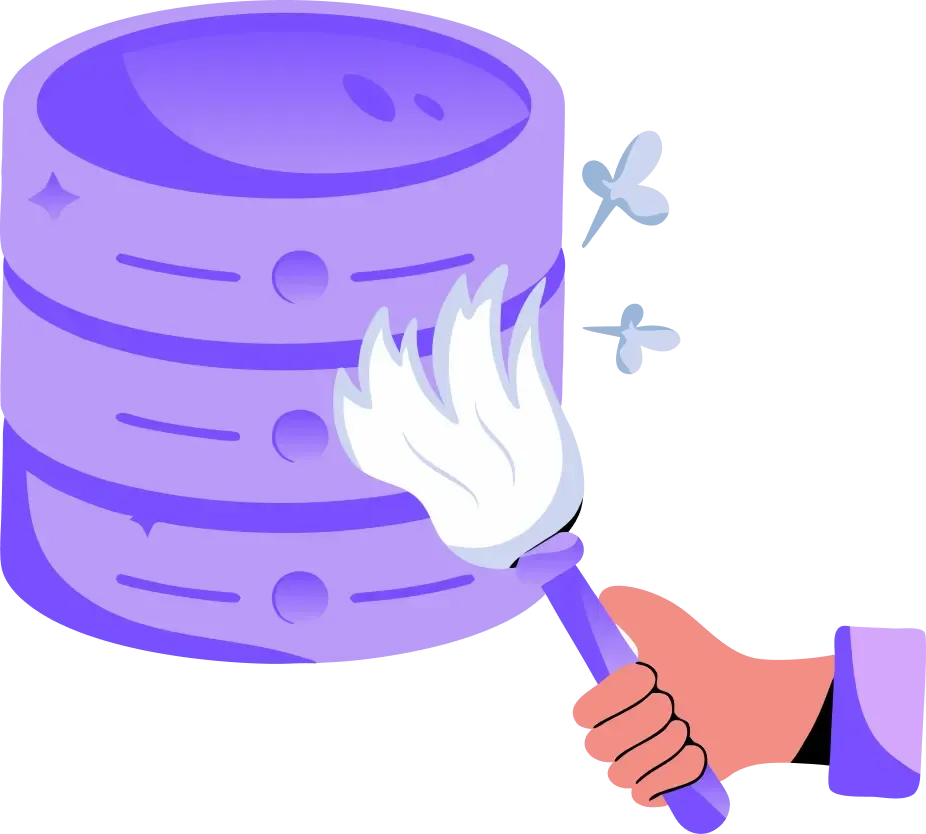 Illustration nettoyage base de données